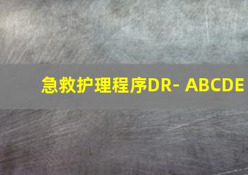 急救护理程序DR- ABCDE